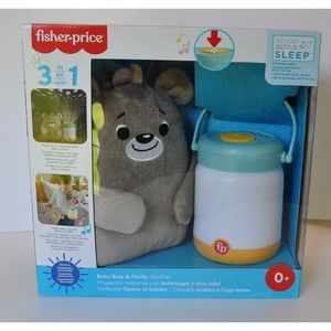 Fisher-Price Baby Bear & Firefly Soother Light Sound Machine NIB Ages 0+